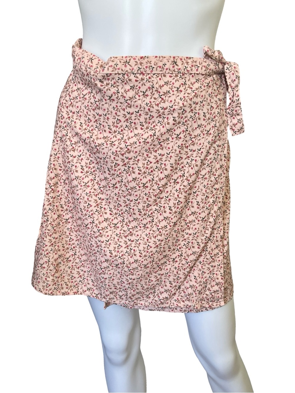 Vintage Y2K Mini Skirt Wrap Pink Floral Girly Softgirl Cottagecore Size Large